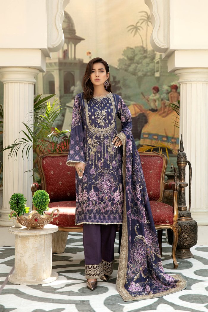 Purlin - Digital Printed & Embroidered Lawn 3PC